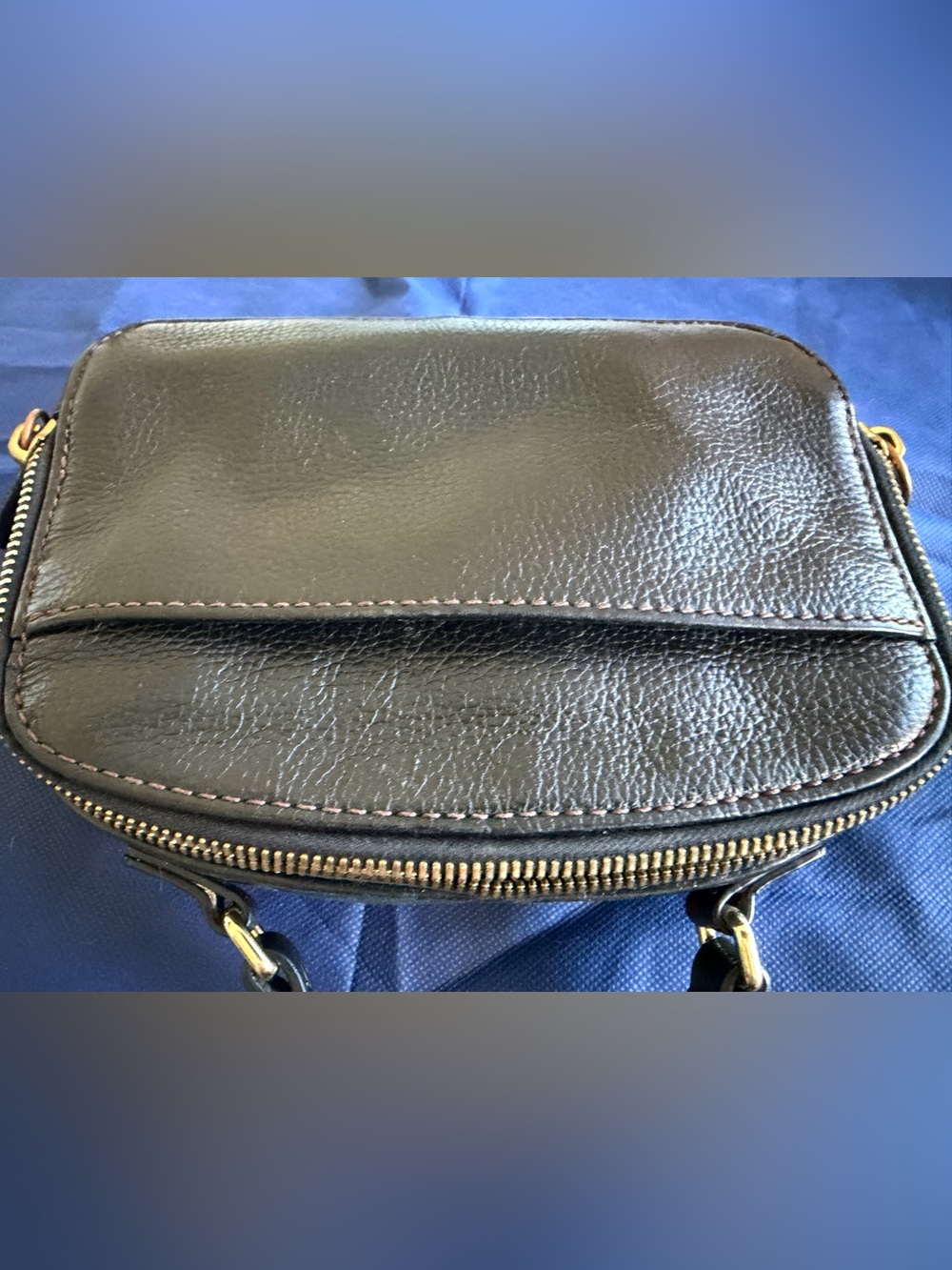 Dooney & Bourke Belvedere Black Leather Crossbody Bag with Gold Hardware - Picture 2 of 10